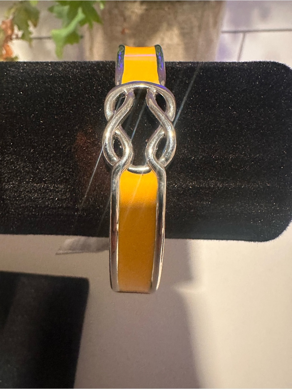 Lia Sophia Yellow Enamel Silver-Tone Twist Bracelet